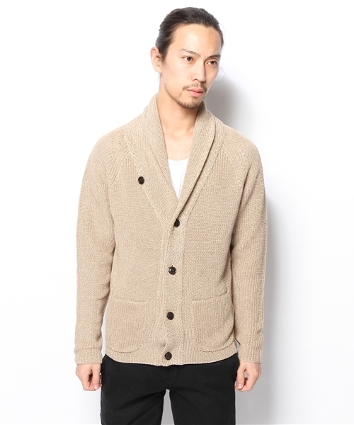 KATHARINE HAMNETT LONDON （キャサリンハムネットロンドン）の「COTTON TAPE CARDIGAN / コットンテープカーディガン（カーディガン/ボレロ・メンズ・ホワイト/モカ/ブルー・MEDIUM/LARGE）」の6枚目の写真