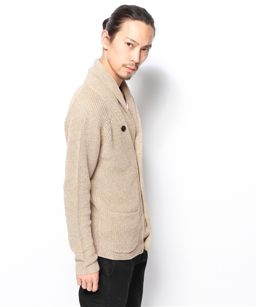 KATHARINE HAMNETT LONDON （キャサリンハムネットロンドン）の「COTTON TAPE CARDIGAN / コットンテープカーディガン（カーディガン/ボレロ・メンズ・ホワイト/モカ/ブルー・MEDIUM/LARGE）」の7枚目の写真