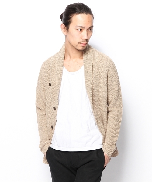 KATHARINE HAMNETT LONDON （キャサリンハムネットロンドン）の「COTTON TAPE CARDIGAN / コットンテープカーディガン（カーディガン/ボレロ・メンズ・ホワイト/モカ/ブルー・MEDIUM/LARGE）」の9枚目の写真