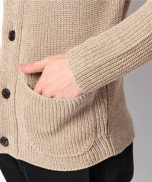 KATHARINE HAMNETT LONDON （キャサリンハムネットロンドン）の「COTTON TAPE CARDIGAN / コットンテープカーディガン（カーディガン/ボレロ・メンズ・ホワイト/モカ/ブルー・MEDIUM/LARGE）」の11枚目の写真