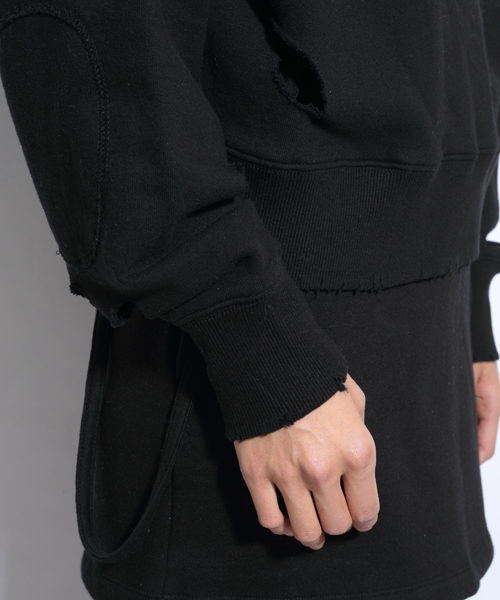 i（アイ）の「ボロボロトレーナー（Tシャツ/カットソー・レディース・グレー/ブラック/ホワイト・ﾌﾘ-）」の8枚目の写真