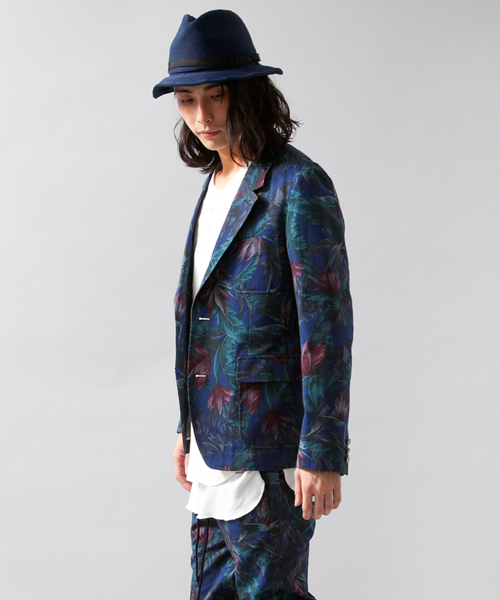 MONKEY TIME(モンキータイム)の「MT∴ ダークトロピカル プリント 3B ブレザー◆(テーラードジャケット・メンズ・ブラック/ネイビー・MEDIUM/SMALL/LARGE)」の9枚目の写真