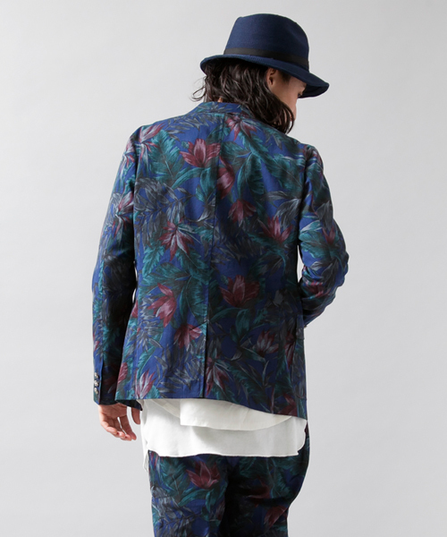 MONKEY TIME(モンキータイム)の「MT∴ ダークトロピカル プリント 3B ブレザー◆(テーラードジャケット・メンズ・ブラック/ネイビー・MEDIUM/SMALL/LARGE)」の10枚目の写真