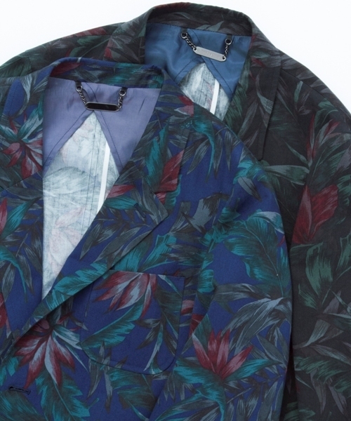 MONKEY TIME(モンキータイム)の「MT∴ ダークトロピカル プリント 3B ブレザー◆(テーラードジャケット・メンズ・ブラック/ネイビー・MEDIUM/SMALL/LARGE)」の6枚目の写真