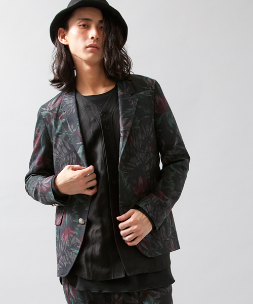 MONKEY TIME(モンキータイム)の「MT∴ ダークトロピカル プリント 3B ブレザー◆(テーラードジャケット・メンズ・ブラック/ネイビー・MEDIUM/SMALL/LARGE)」の21枚目の写真