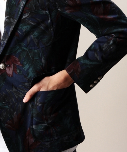 MONKEY TIME(モンキータイム)の「MT∴ ダークトロピカル プリント 3B ブレザー◆(テーラードジャケット・メンズ・ブラック/ネイビー・MEDIUM/SMALL/LARGE)」の16枚目の写真