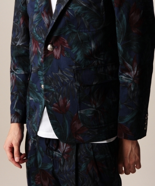 MONKEY TIME(モンキータイム)の「MT∴ ダークトロピカル プリント 3B ブレザー◆(テーラードジャケット・メンズ・ブラック/ネイビー・MEDIUM/SMALL/LARGE)」の11枚目の写真