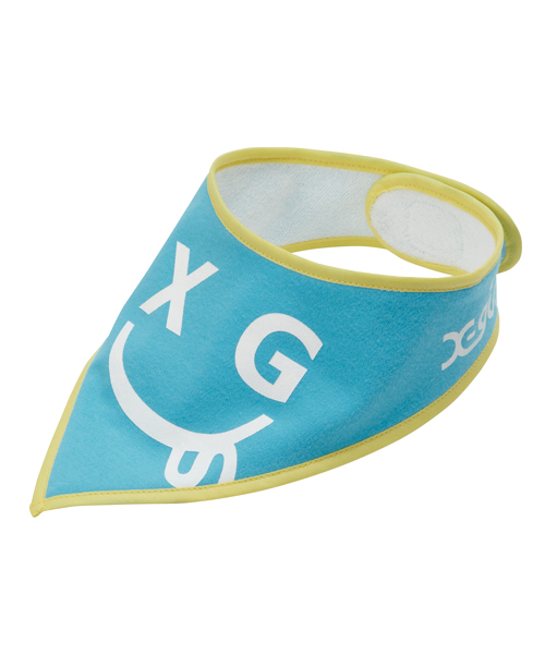 X-girl Stages（エックスガールステージス）の「XGS  BIB  SMILEY（スタイ/よだれかけ・キッズ・アッシュグレー/ピンク/ブルー・ONE SIZE）」の2枚目の写真