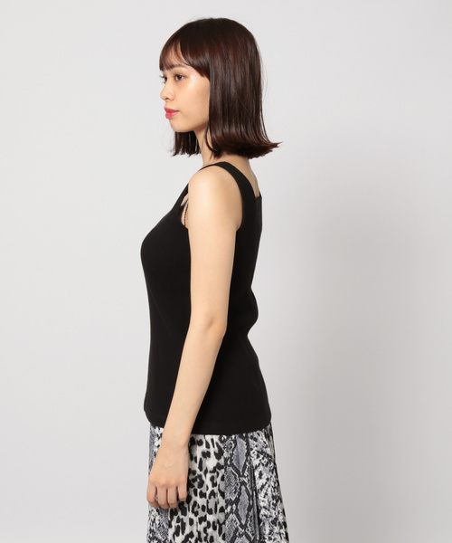 PAGEBOY(ページボーイ)の「テレコスクエアタンク(Tシャツ/カットソー・レディース・ブラック/ダークブラウン/ベージュ/オフホワイト・FREE)」の14枚目の写真