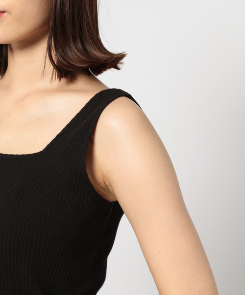 PAGEBOY(ページボーイ)の「テレコスクエアタンク(Tシャツ/カットソー・レディース・ブラック/ダークブラウン/ベージュ/オフホワイト・FREE)」の13枚目の写真