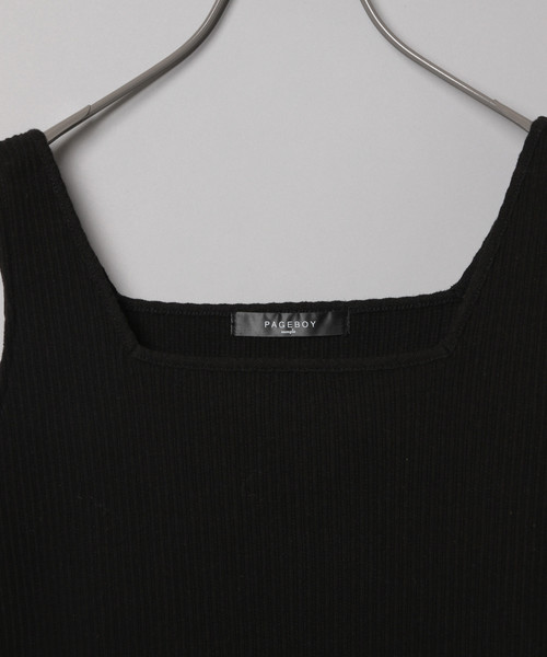 PAGEBOY(ページボーイ)の「テレコスクエアタンク(Tシャツ/カットソー・レディース・ブラック/ダークブラウン/ベージュ/オフホワイト・FREE)」の12枚目の写真