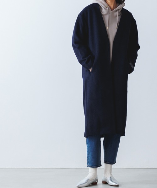 JET PREMIA ノーカラーコート（ノーカラージャケット）｜OMNES Supremo  