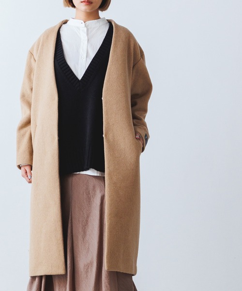 JET PREMIA ノーカラーコート（ノーカラージャケット）｜OMNES Supremo  