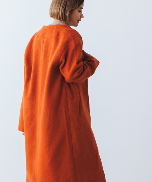 OMNES Supremo（オムネス　スプレモ）の「JET PREMIA ノーカラーコート（ノーカラージャケット・レディース・ホワイト/ライトグレー/ネイビー/オレンジ/ダークブルー/キャメル・FREE）」の14枚目の写真