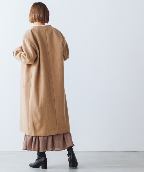 OMNES Supremo（オムネス　スプレモ）の「JET PREMIA ノーカラーコート（ノーカラージャケット・レディース・ホワイト/ライトグレー/ネイビー/オレンジ/ダークブルー/キャメル・FREE）」の18枚目の写真