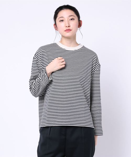 CRAFT STANDARD BOUTIQUE(クラフトスタンダードブティック)の「長袖前後差プルオーバー〇*(Tシャツ/カットソー・レディース・ダークグレー/ホワイト系その他/ブラック系その他4/グレー系その他4/キャメル/その他7・M/L)」の7枚目の写真