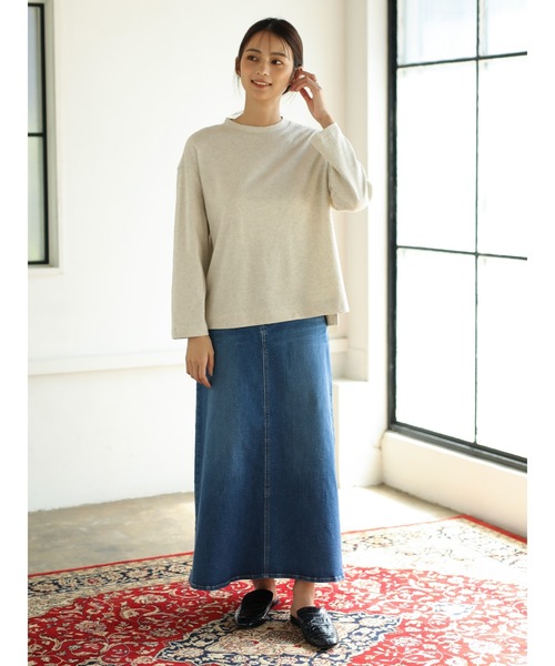 CRAFT STANDARD BOUTIQUE(クラフトスタンダードブティック)の「長袖前後差プルオーバー〇*(Tシャツ/カットソー・レディース・ダークグレー/ホワイト系その他/ブラック系その他4/グレー系その他4/キャメル/その他7・M/L)」の13枚目の写真