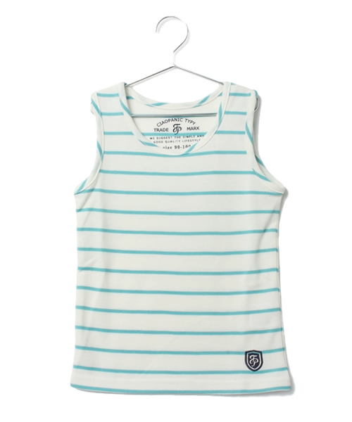 CIAOPANIC TYPY(チャオパニックティピー)の「KIDS ワンポイントタンクトップ(タンクトップ・キッズ・ブラック/チャコールグレー/ホワイト/ターコイズブルー/ブルー/ピンク/グレー・115/135/125/95/105)」の5枚目の写真