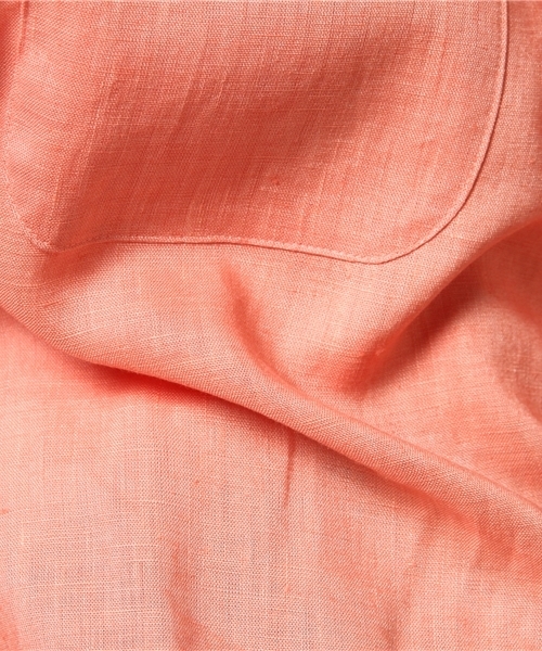 ELFORBR(エルフォーブル)の「リネンワッシャーちびシャツ(シャツ/ブラウス・レディース・ホワイト/サックスブルー/サーモンピンク・38)」の9枚目の写真