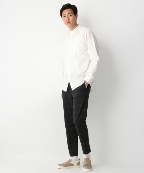 GLOBAL WORK（グローバルワーク）の「ファインスムースバンドシャツ/842452（シャツ/ブラウス・メンズ・ホワイト/ブルー/グリーン系その他・SMALL/MEDIUM/LARGE/X-LARGE）」の4枚目の写真