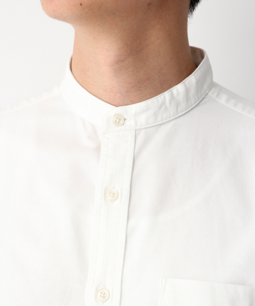 GLOBAL WORK（グローバルワーク）の「ファインスムースバンドシャツ/842452（シャツ/ブラウス・メンズ・ホワイト/ブルー/グリーン系その他・SMALL/MEDIUM/LARGE/X-LARGE）」の8枚目の写真