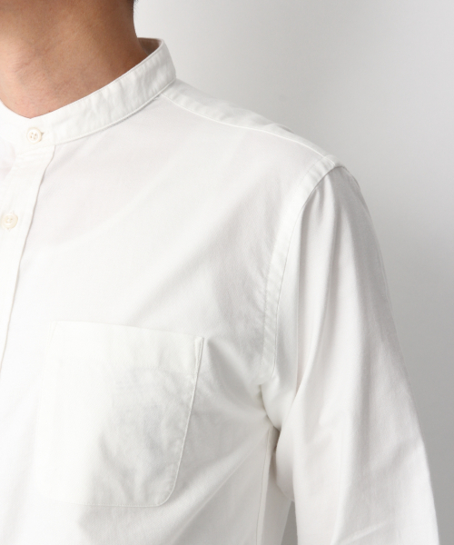 GLOBAL WORK（グローバルワーク）の「ファインスムースバンドシャツ/842452（シャツ/ブラウス・メンズ・ホワイト/ブルー/グリーン系その他・SMALL/MEDIUM/LARGE/X-LARGE）」の9枚目の写真