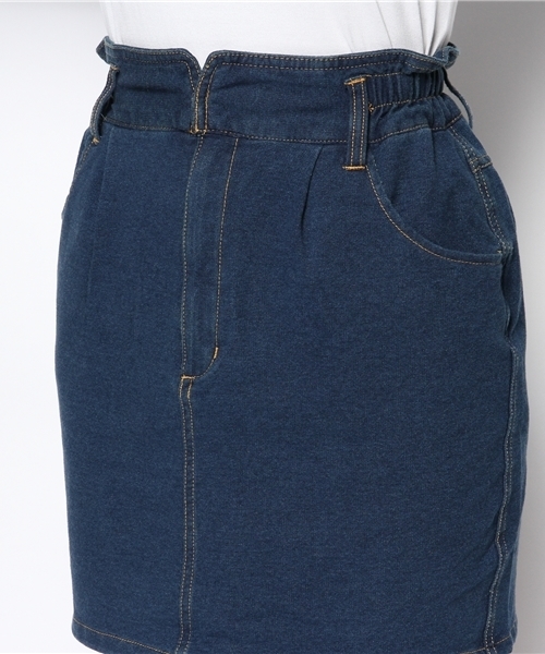 WEGO(ウィゴー)の「WEGO/カットデニムコクーンスカート(デニムスカート・レディース・インディゴブルー/ダークインディゴブルー・FREE)」の8枚目の写真