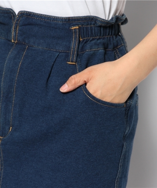 WEGO(ウィゴー)の「WEGO/カットデニムコクーンスカート(デニムスカート・レディース・インディゴブルー/ダークインディゴブルー・FREE)」の6枚目の写真