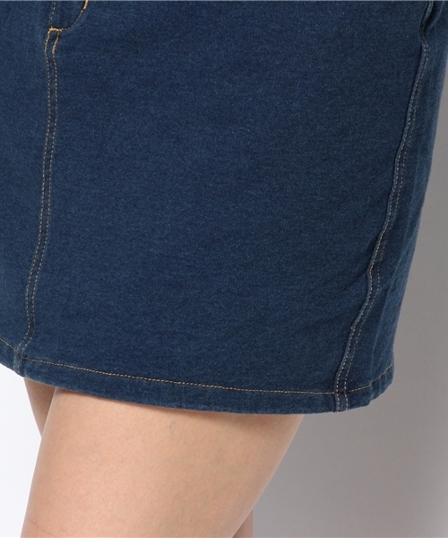 WEGO(ウィゴー)の「WEGO/カットデニムコクーンスカート(デニムスカート・レディース・インディゴブルー/ダークインディゴブルー・FREE)」の5枚目の写真