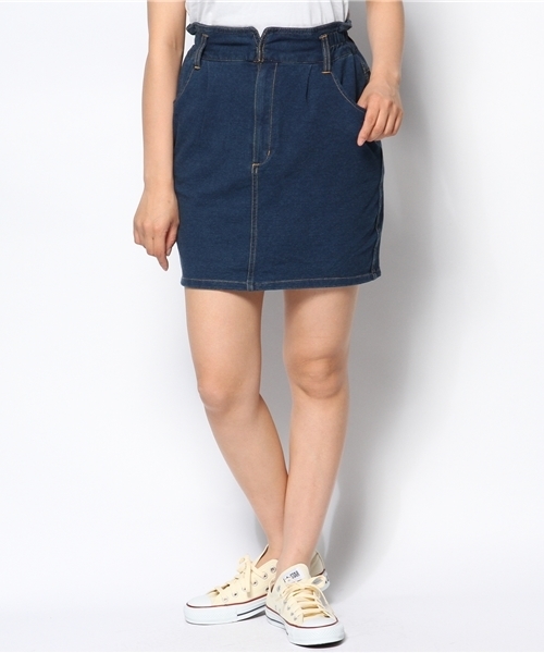 WEGO(ウィゴー)の「WEGO/カットデニムコクーンスカート(デニムスカート・レディース・インディゴブルー/ダークインディゴブルー・FREE)」の11枚目の写真