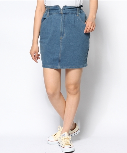 WEGO(ウィゴー)の「WEGO/カットデニムコクーンスカート(デニムスカート・レディース・インディゴブルー/ダークインディゴブルー・FREE)」の12枚目の写真