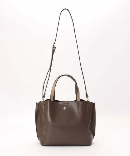 Legato Largo（レガートラルゴ）の「Legato Largo 軽量PU2WAYショルダーバッグ（ショルダーバッグ・レディース・ブラック/ターコイズブルー/キャメル/レンガ/ベージュ/ミント/グリーン/ブラウン/オフホワイト/ダークグレー・FREE）」の4枚目の写真