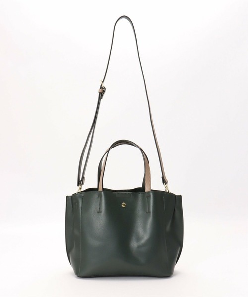 Legato Largo（レガートラルゴ）の「Legato Largo 軽量PU2WAYショルダーバッグ（ショルダーバッグ・レディース・ブラック/ターコイズブルー/キャメル/レンガ/ベージュ/ミント/グリーン/ブラウン/オフホワイト/ダークグレー・FREE）」の6枚目の写真