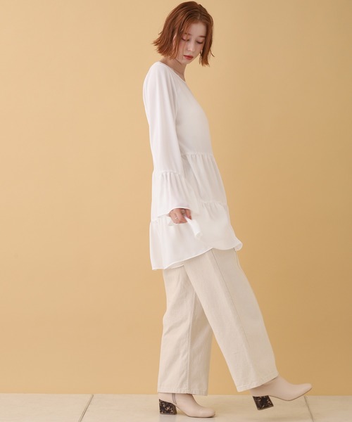 one after another NICE CLAUP（ワンアフターアナザーナイスクラップ）の「ティアードチュニック（チュニック・レディース・オフホワイト/ホワイト系その他・FREE）」の13枚目の写真