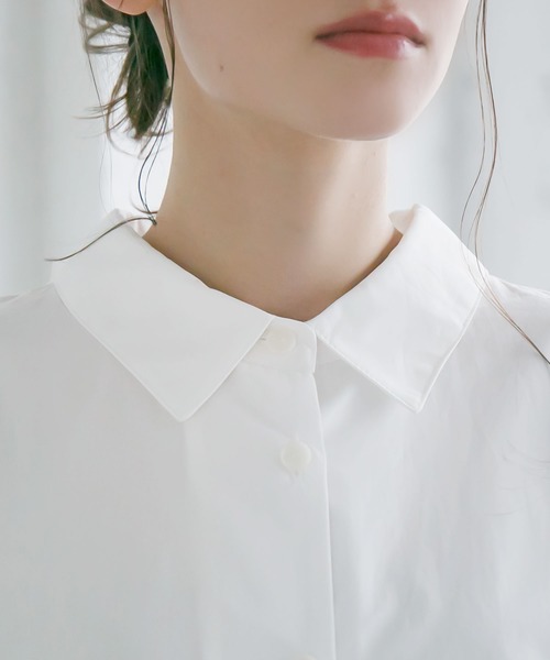 rectangle(レクタングル)の「両開きコットンロングシャツ(シャツ/ブラウス・レディース・ベージュ/オフホワイト/ライトカーキ・FREE)」の7枚目の写真