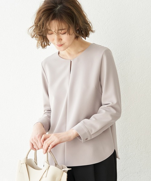 ROPE' PICNIC(ロペピクニック)の「【360°ウルトラストレッチ】【セットアップ対応】フロントホックブラウス(シャツ/ブラウス・レディース・ホワイト/ベージュ/ネイビー/イエロー系その他3/ライトグレー/ライトグリーン/ブラック/グリーン系その他/ピンク・40/38)」の3枚目の写真