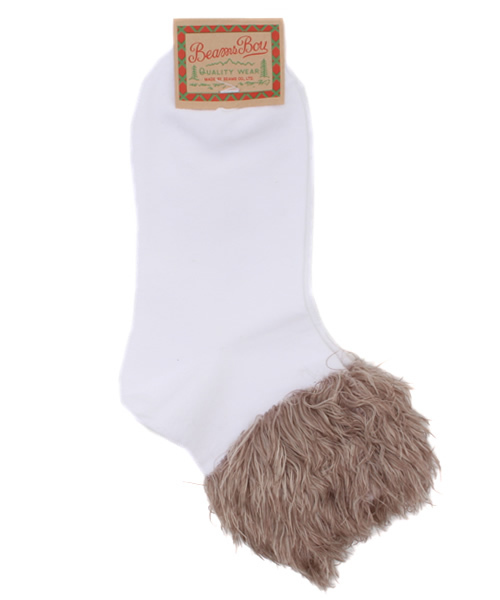 BEAMS BOY（ビームスボーイ）の「BEAMS BOY / ファー ソックス（ソックス/靴下・レディース・ホワイト/ブラック/ネイビー・ONE SIZE）」の2枚目の写真