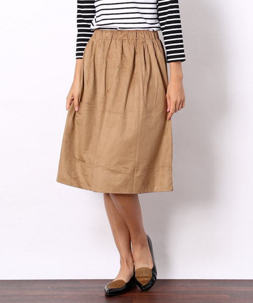 MYSELF ABAHOUSE(マイセルフアバハウス)の「タックギャザーSK(スカート・レディース・アイボリー/ベージュ/ブラウン系その他/ネイビー・FREE)」の3枚目の写真
