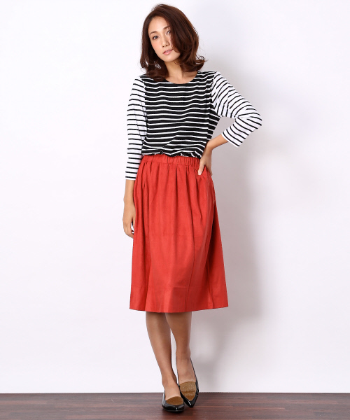 MYSELF ABAHOUSE(マイセルフアバハウス)の「タックギャザーSK(スカート・レディース・アイボリー/ベージュ/ブラウン系その他/ネイビー・FREE)」の17枚目の写真