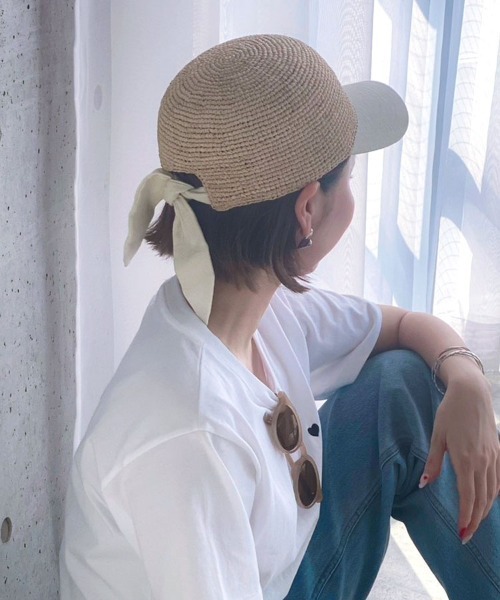 DONOBAN（ドノバン）の「バックリボンキャップ（キャップ・レディース・ブラック/ベージュ/ホワイト・ONESIZE）」の5枚目の写真