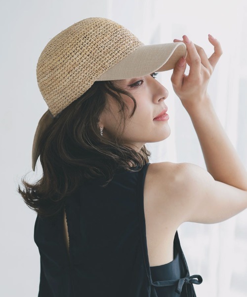 DONOBAN（ドノバン）の「バックリボンキャップ（キャップ・レディース・ブラック/ベージュ/ホワイト・ONESIZE）」の12枚目の写真