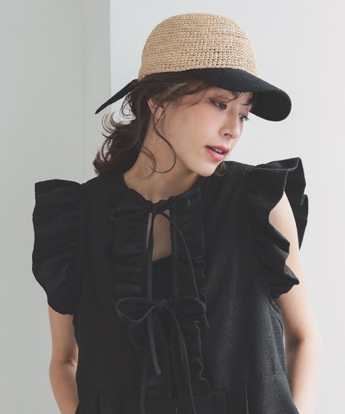 DONOBAN（ドノバン）の「バックリボンキャップ（キャップ・レディース・ブラック/ベージュ/ホワイト・ONESIZE）」の9枚目の写真