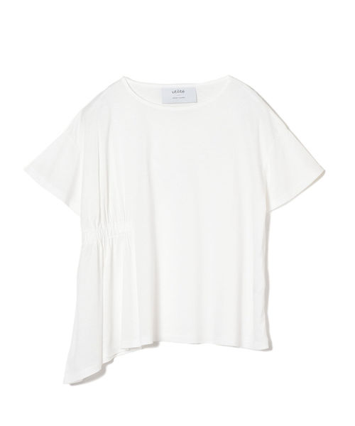 SHIPS Days(シップスデイズ)の「utilite:アシンメトリープルオーバー(Tシャツ/カットソー・レディース・ホワイト/グレー・ONE SIZE)」の2枚目の写真