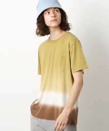 胸ポケット 段染め クルーネックTシャツ