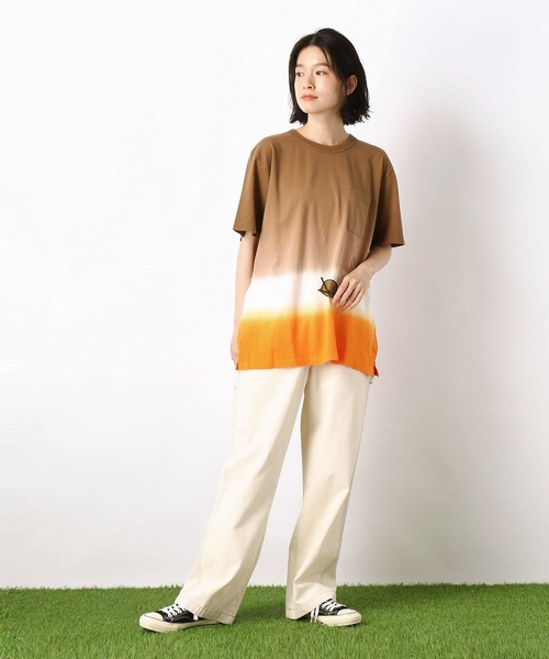 Purple&Yellow(パープルアンドイエロー)の「胸ポケット 段染め クルーネックTシャツ(Tシャツ/カットソー・メンズ・ベージュ/ネイビー/ブラウン・SMALL/MEDIUM/LARGE/X-LARGE/X-SMALL)」の7枚目の写真