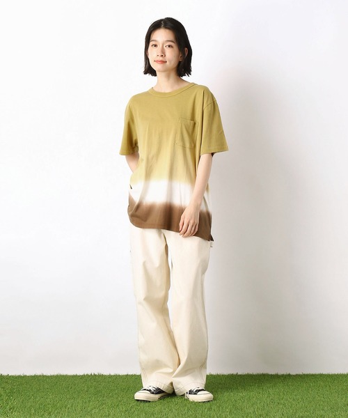 Purple&Yellow(パープルアンドイエロー)の「胸ポケット 段染め クルーネックTシャツ(Tシャツ/カットソー・メンズ・ベージュ/ネイビー/ブラウン・SMALL/MEDIUM/LARGE/X-LARGE/X-SMALL)」の5枚目の写真