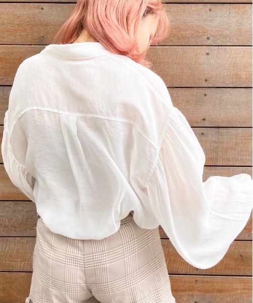 apres jour（アプレジュール）の「シアー袖ボリュームシャツ【ZOZOTOWN限定アイテム】（シャツ/ブラウス・レディース・ライトブルー/オフホワイト/ミント/ライトベージュ・フリー）」の12枚目の写真