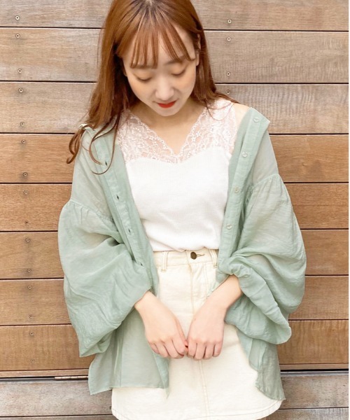 apres jour（アプレジュール）の「シアー袖ボリュームシャツ【ZOZOTOWN限定アイテム】（シャツ/ブラウス・レディース・ライトブルー/オフホワイト/ミント/ライトベージュ・フリー）」の16枚目の写真