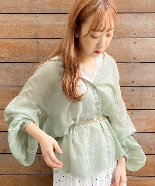 apres jour（アプレジュール）の「シアー袖ボリュームシャツ【ZOZOTOWN限定アイテム】（シャツ/ブラウス・レディース・ライトブルー/オフホワイト/ミント/ライトベージュ・フリー）」の22枚目の写真