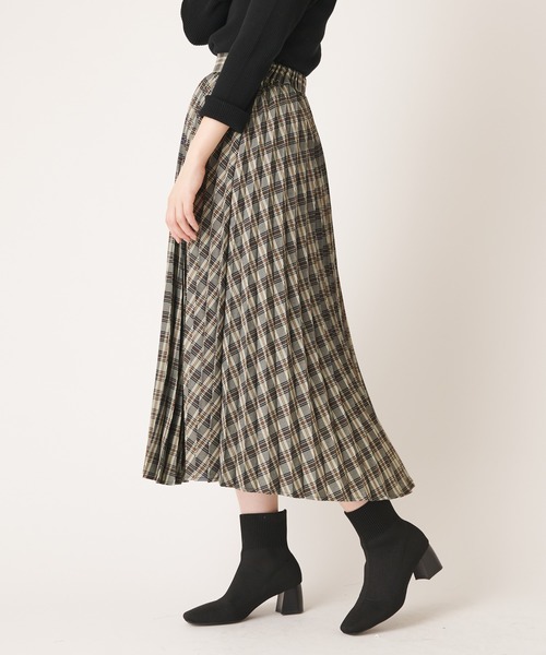 natural couture(ナチュラルクチュール)の「チェック柄プリーツスカート(スカート・レディース・ブラック/ブラウン/グリーン・FREE)」の17枚目の写真